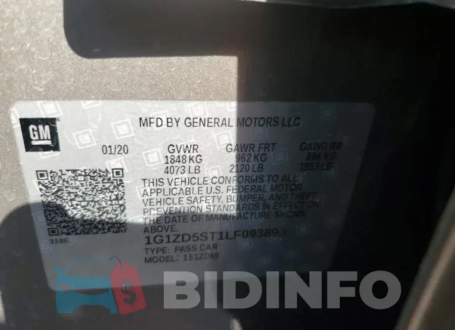 1G1ZD5ST1LF093895 Photo# 12