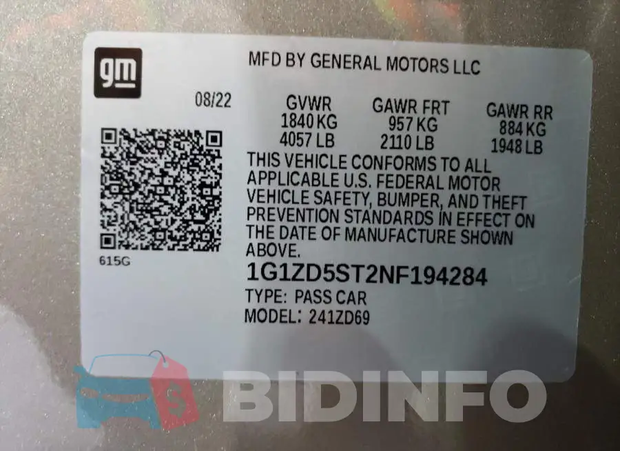 1G1ZD5ST2NF194284 Photo# 12