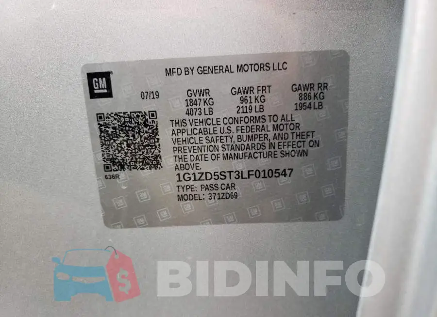 1G1ZD5ST3LF010547 Photo# 12