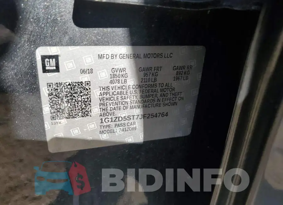 1G1ZD5ST7JF254764 Photo# 12