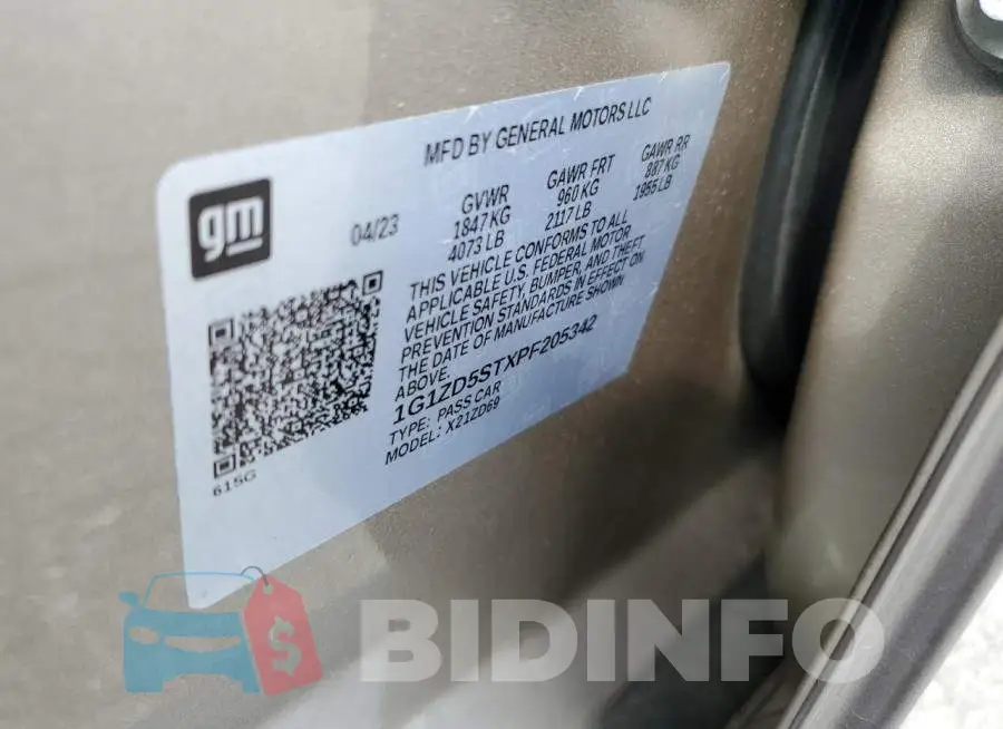 1G1ZD5STXPF205342 Photo# 12