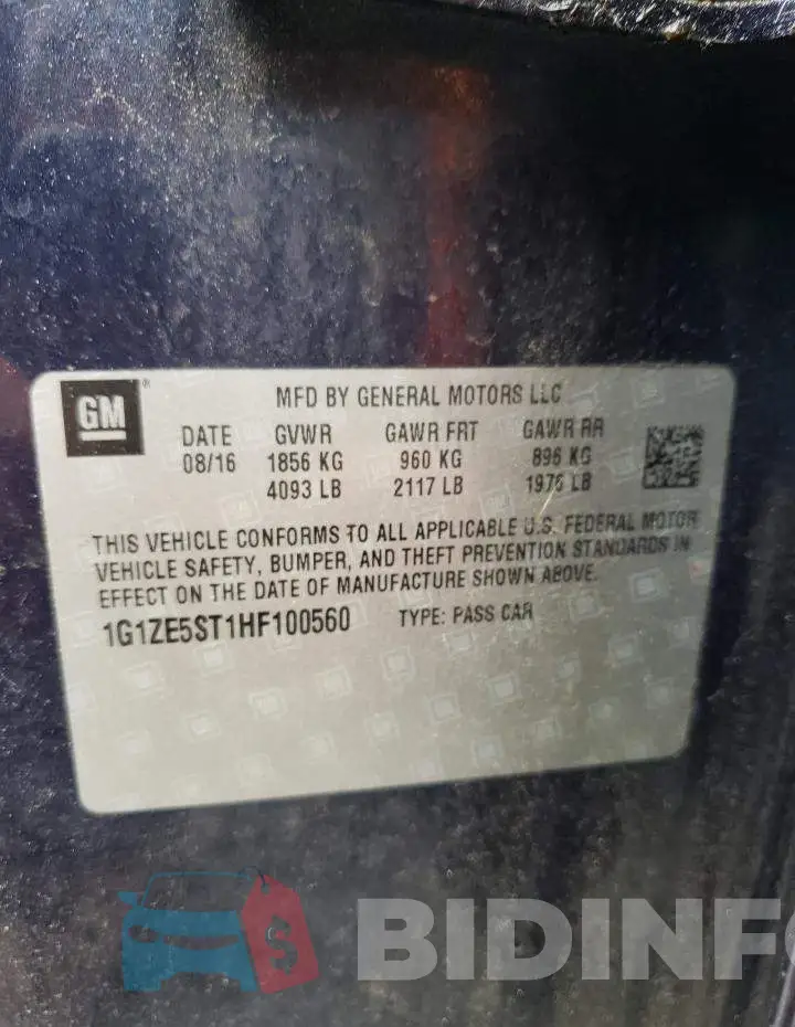 1G1ZE5ST1HF100560 Photo# 12
