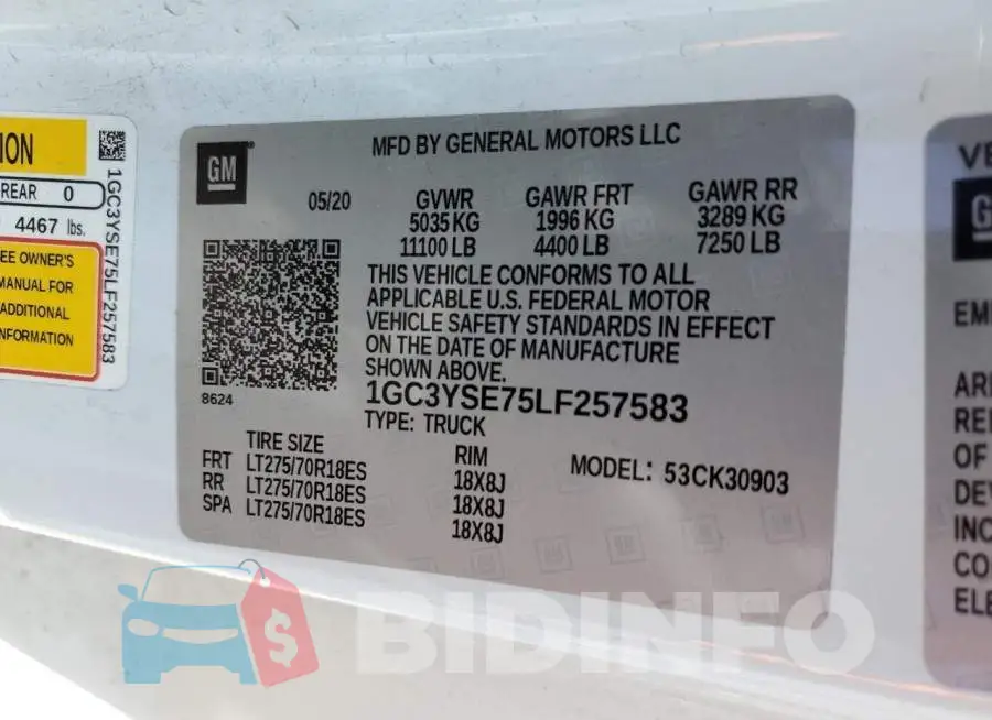 1GC3YSE75LF257583 Photo# 12