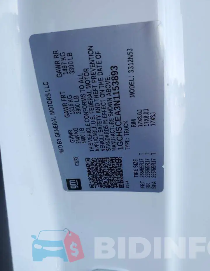 1GCHSCEA3N1153893 Photo# 12