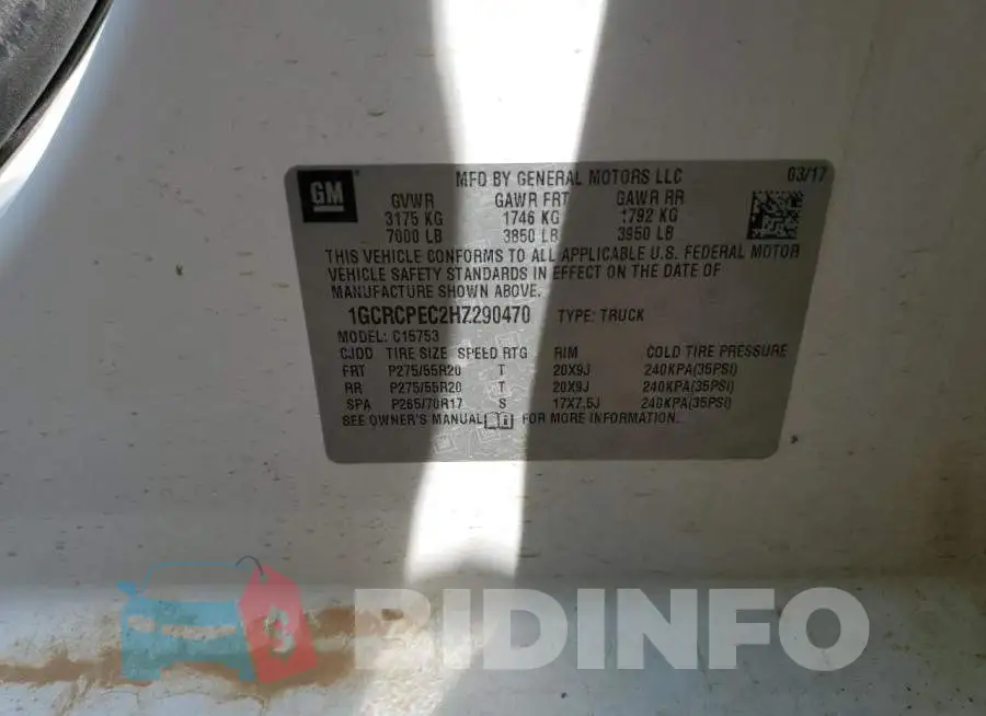 1GCRCPEC2HZ290470 Photo# 13