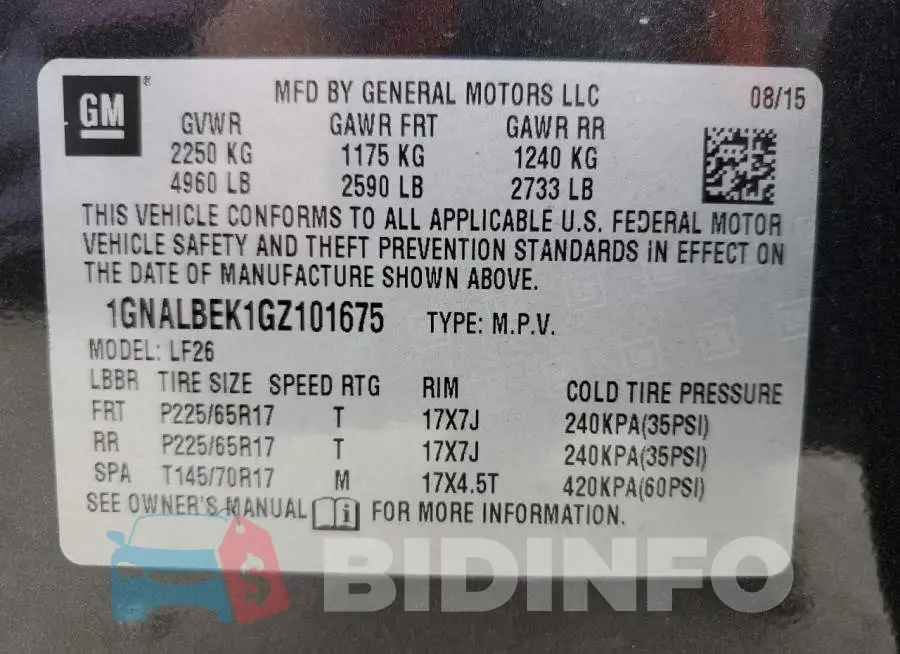 1GNALBEK1GZ101675 Photo# 14