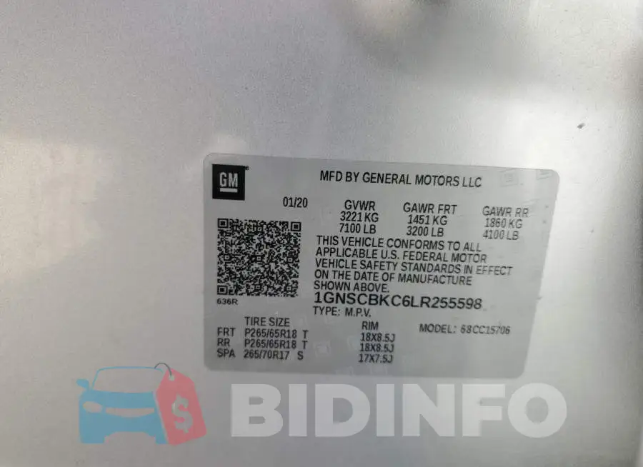 1GNSCBKC6LR255598 Photo# 13