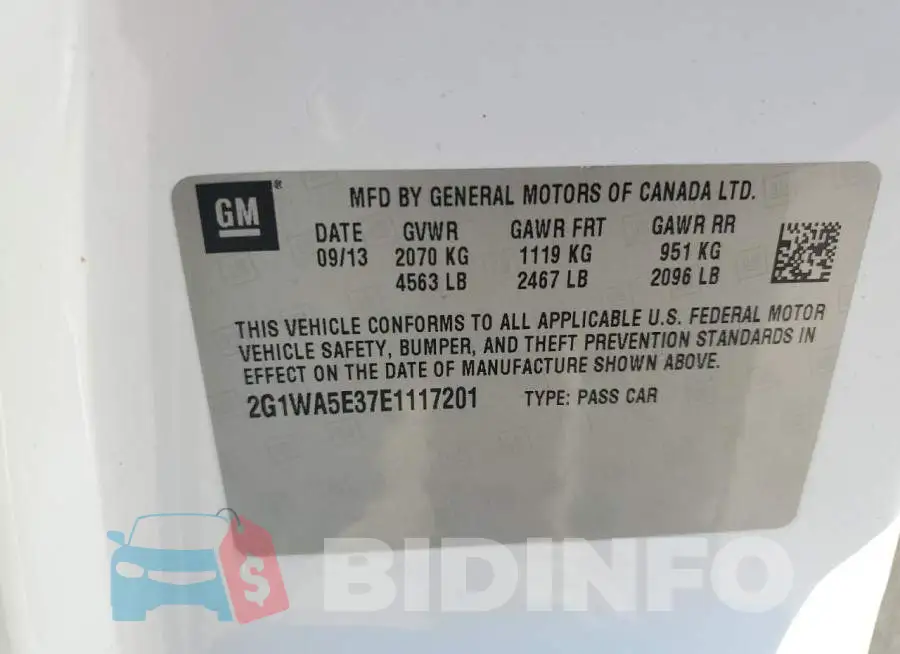 2G1WA5E37E1117201 Photo# 12