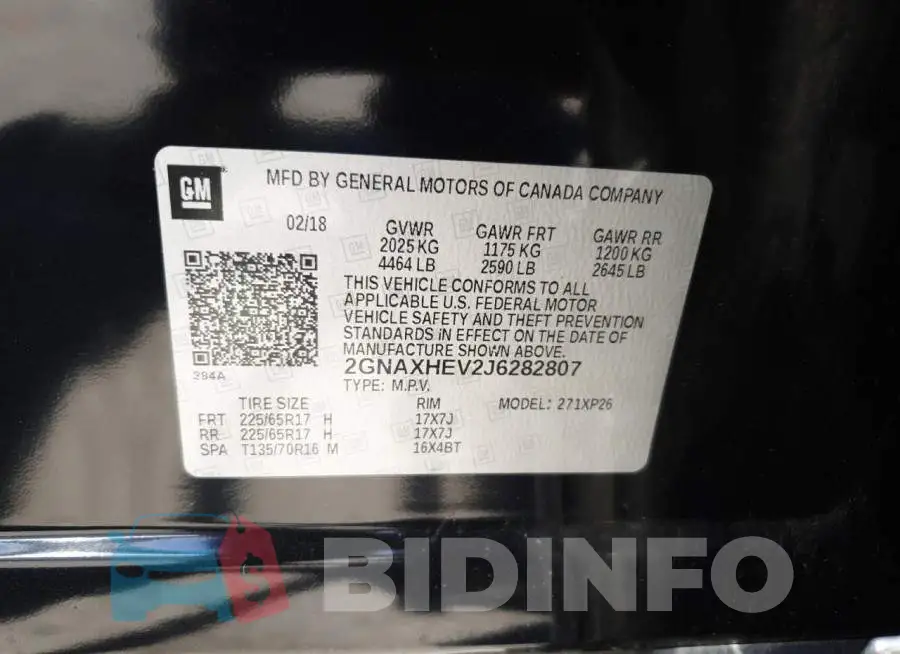 2GNAXHEV2J6282807 Photo# 13
