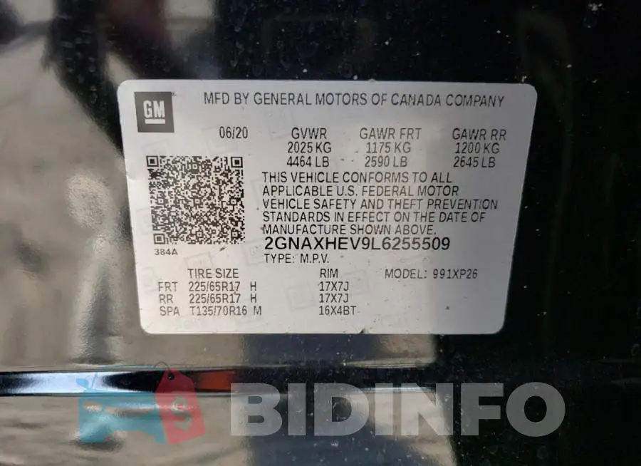 2GNAXHEV9L6255509 Photo# 13