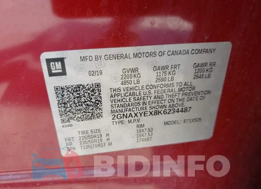 2GNAXYEX8K6234487 Photo# 13