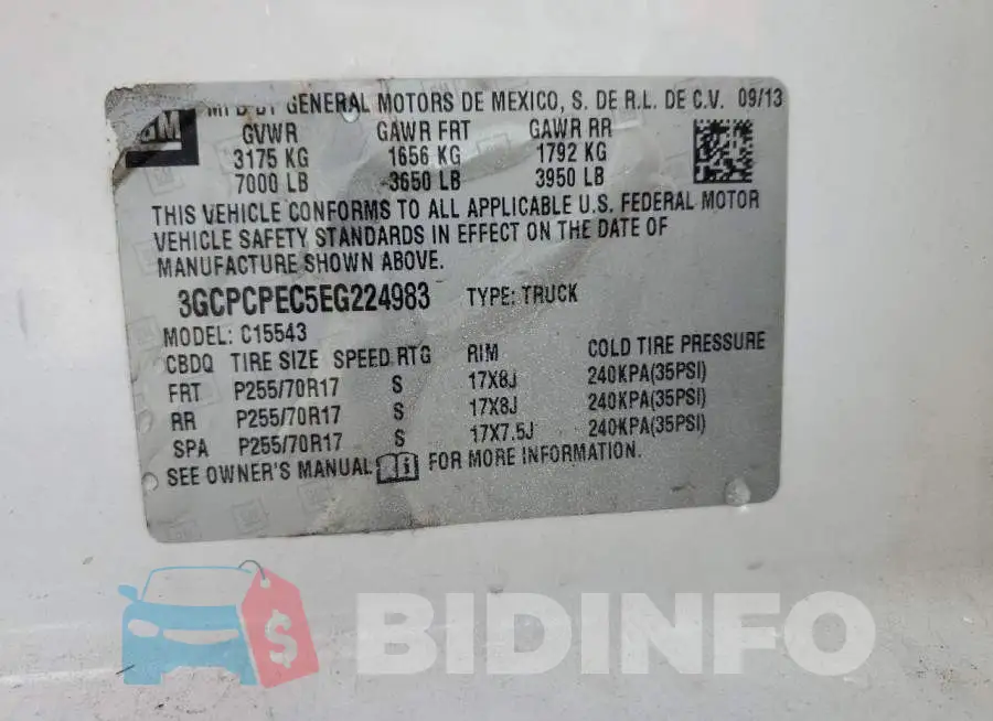 3GCPCPEC5EG224983 Photo# 12