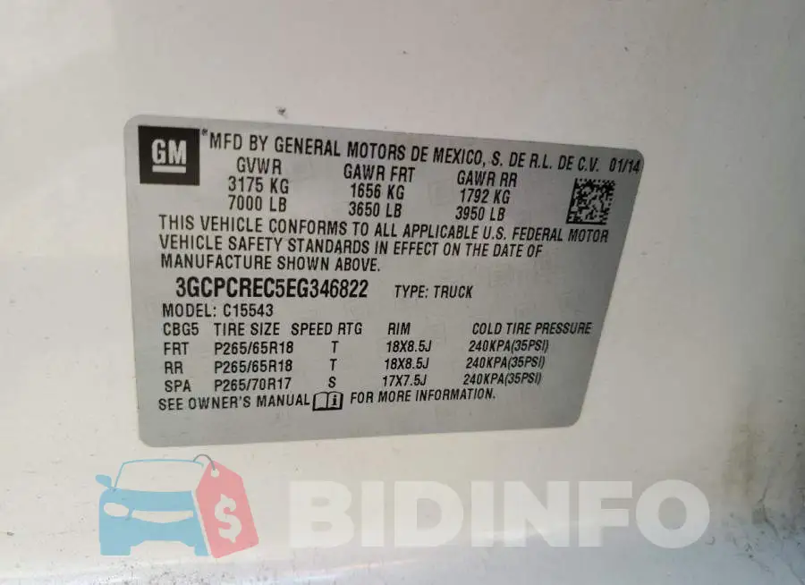 3GCPCREC5EG346822 Photo# 12