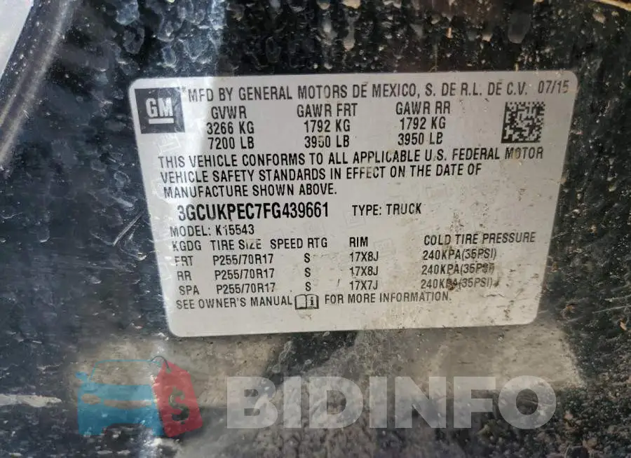 3GCUKPEC7FG439661 Photo# 12