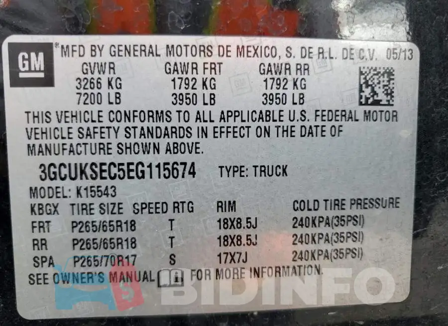 3GCUKSEC5EG115674 Photo# 13
