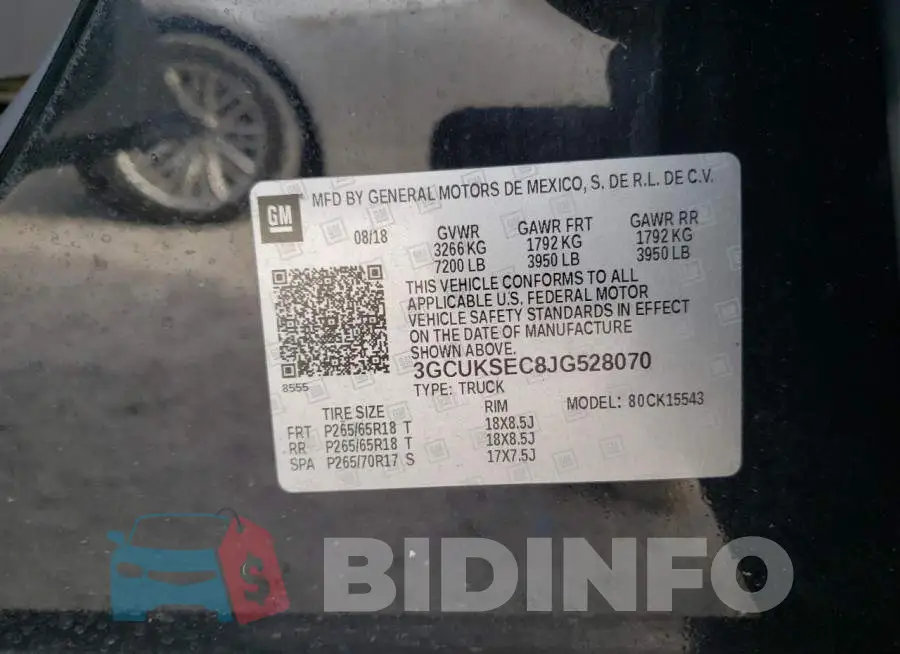 3GCUKSEC8JG528070 Photo# 12