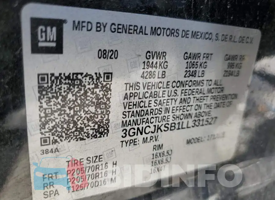 3GNCJKSB1LL331527 Photo# 12