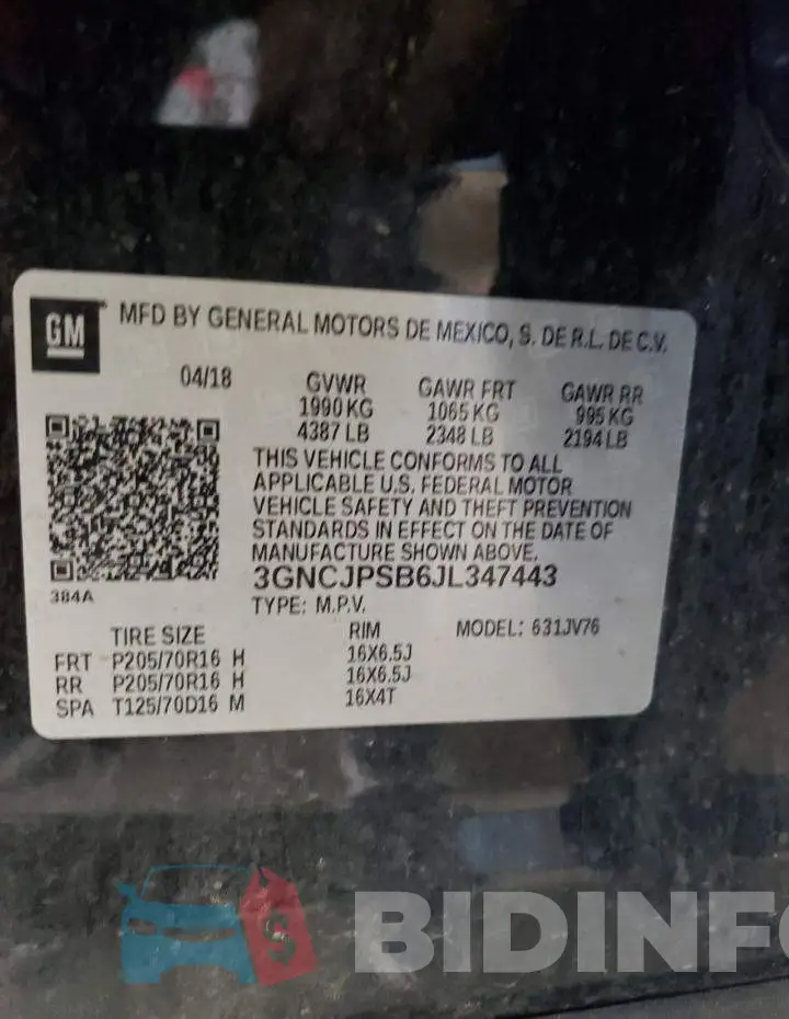 3GNCJPSB6JL347443 Photo# 13