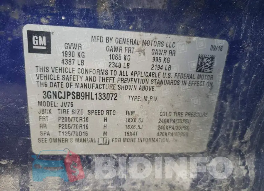 3GNCJPSB9HL133072 Photo# 12