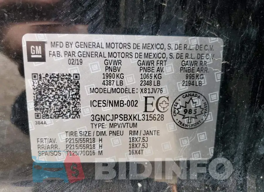 3GNCJPSBXKL315628 Photo# 13