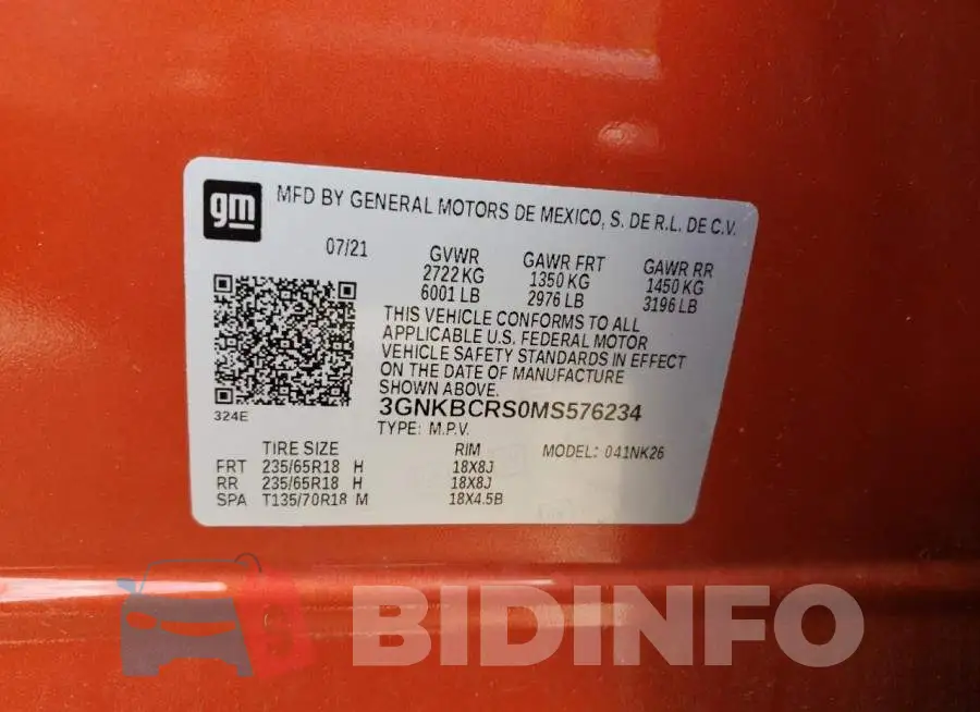 3GNKBCRS0MS576234 Photo# 13