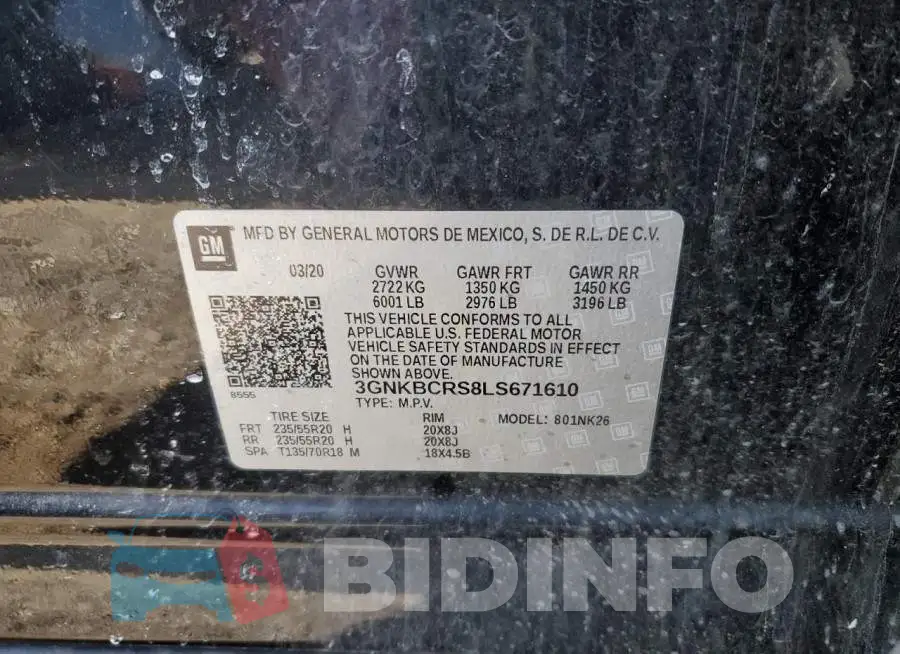 3GNKBCRS8LS671610 Photo# 12