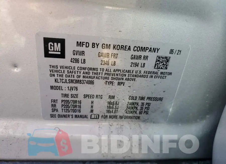 KL7CJLSM3MB374086 Photo# 12