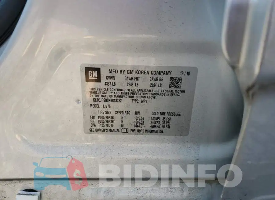 KL7CJPSB0KB813232 Photo# 13