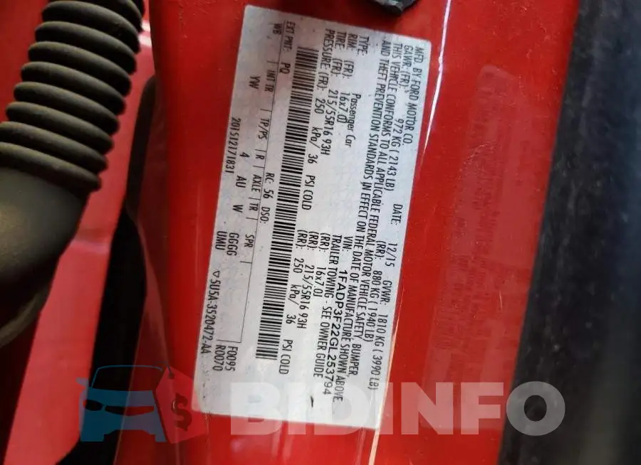 1FADP3F22GL253794 Photo# 13