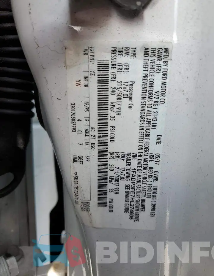 1FADP3FE7HL274605 Photo# 12