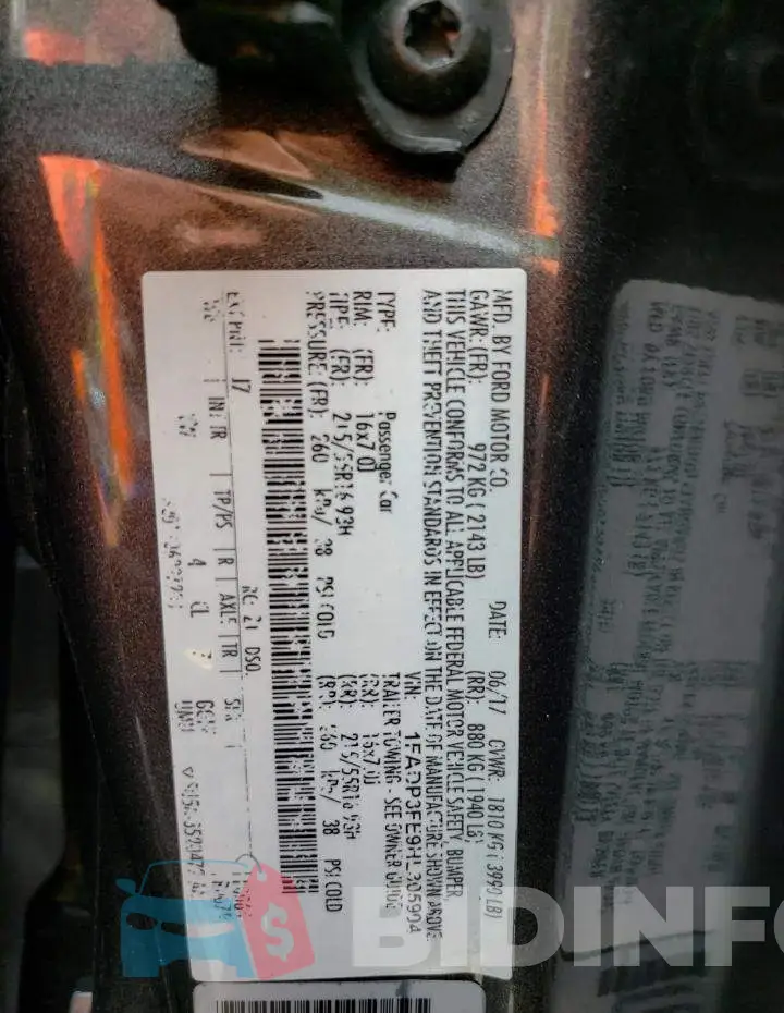 1FADP3FE9HL305904 Photo# 12