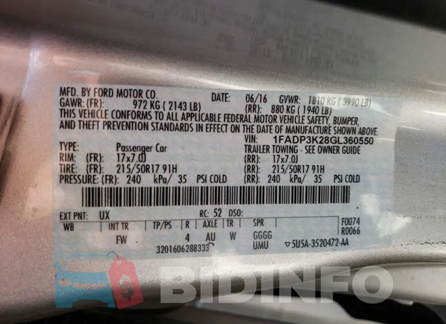 1FADP3K28GL360550 Photo# 12