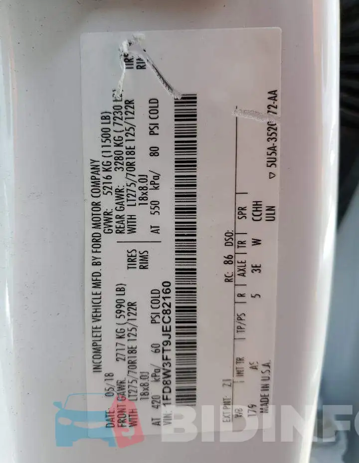1FD8W3FT9JEC82160 Photo# 12