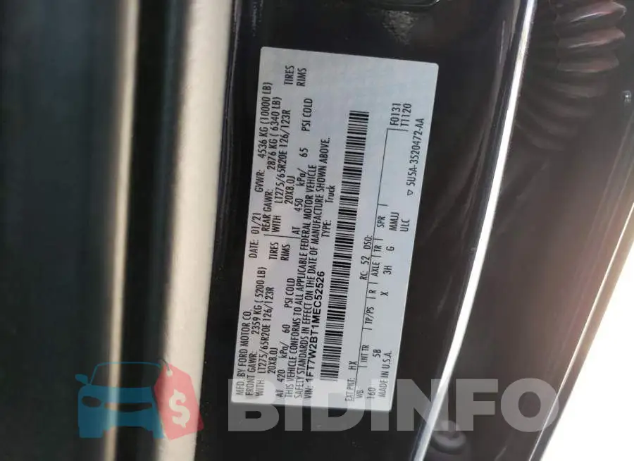 1FT7W2BT1MEC52526 Photo# 12