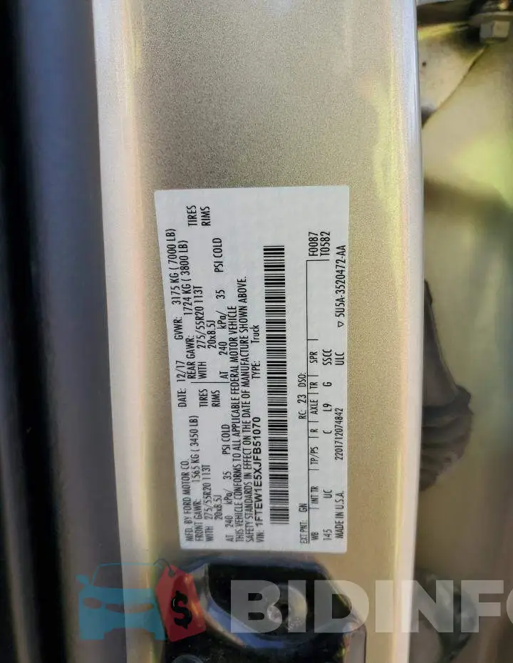 1FTEW1E5XJFB51070 Photo# 12