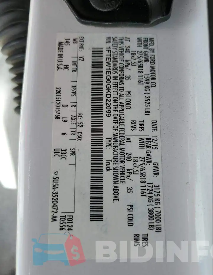 1FTEW1EG0GKD22099 Photo# 12