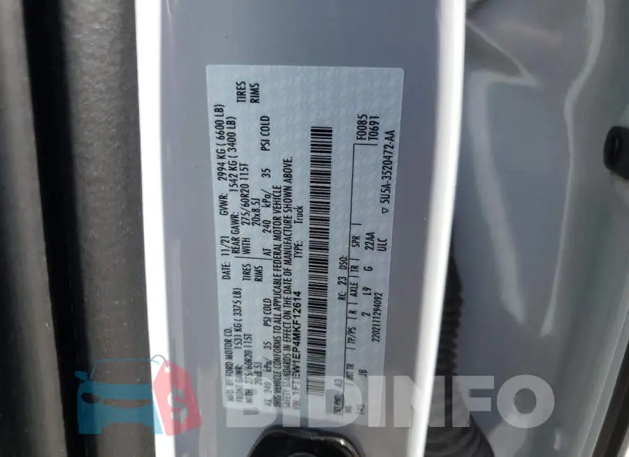 1FTEW1EP4MKF12614 Photo# 12