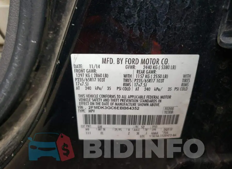 2FMDK3GC6EBB64352 Photo# 13