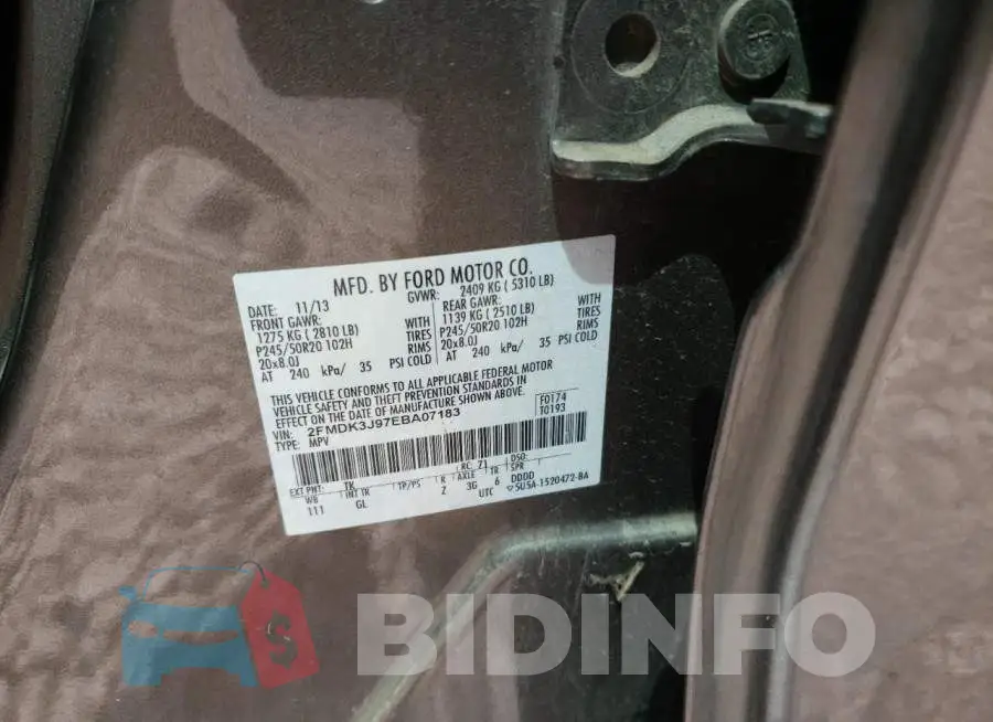 2FMDK3J97EBA07183 Photo# 13