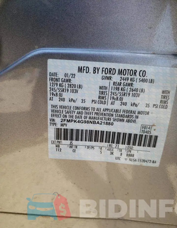 2FMPK4G98NBA21880 Photo# 13