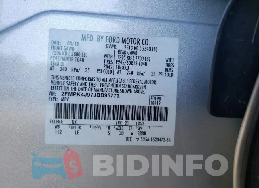 2FMPK4J97JBB95779 Photo# 10