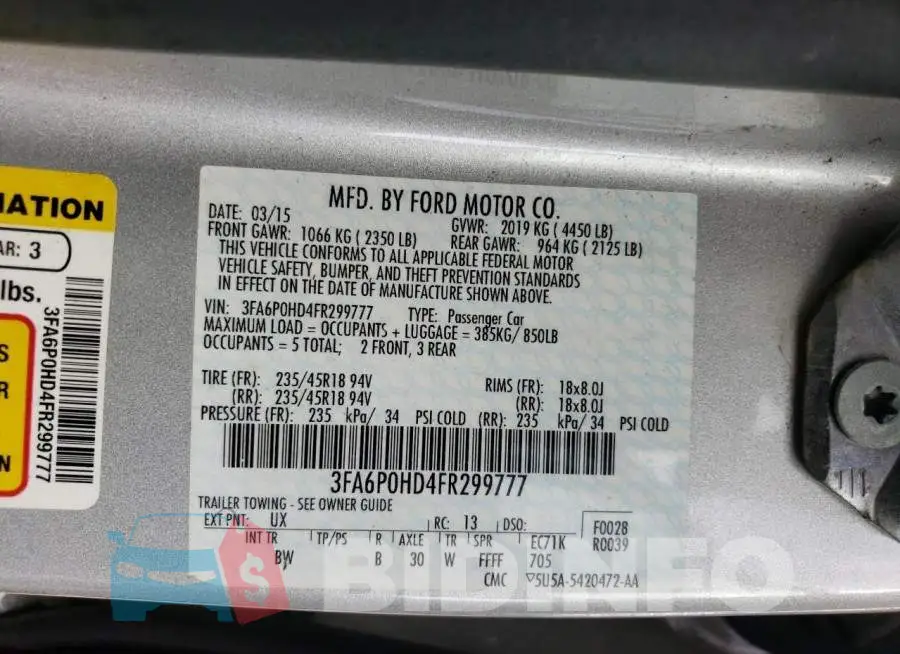 3FA6P0HD4FR299777 Photo# 12