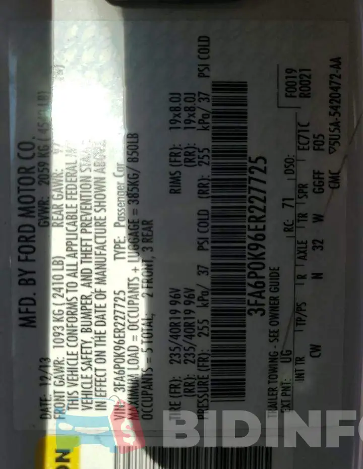 3FA6P0K96ER227725 Photo# 13