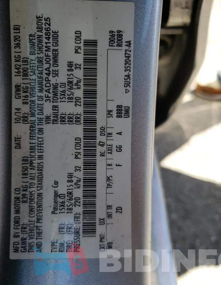 3FADP4AJ0FM148625 Photo# 12