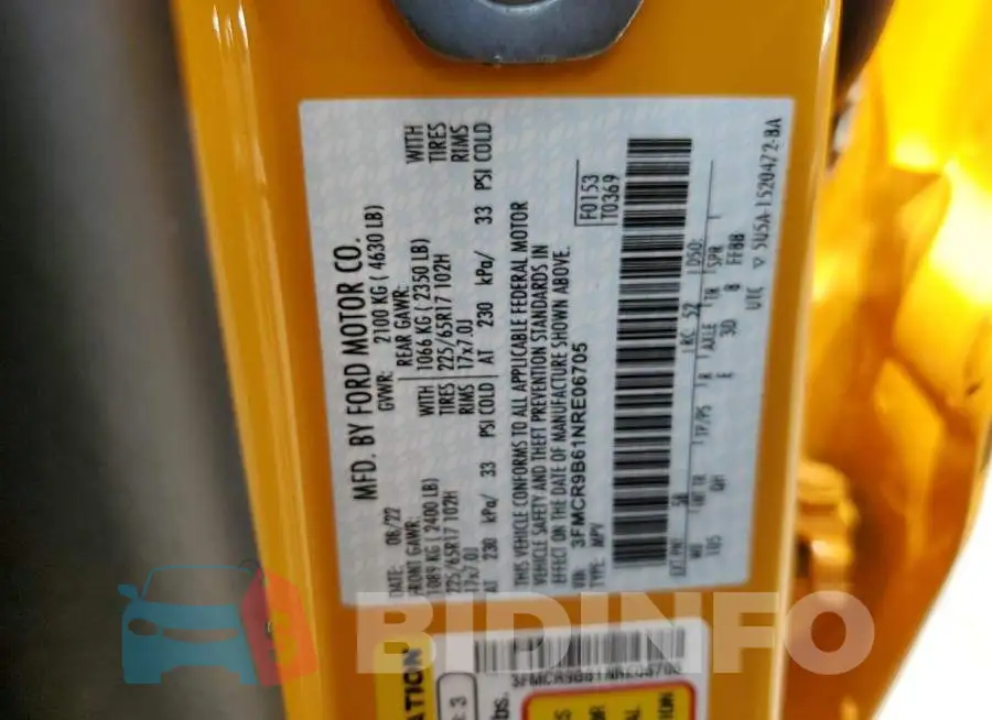 3FMCR9B61NRE06705 Photo# 14