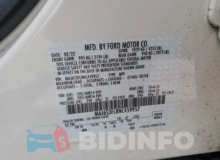 MAJ6S3FL8NC459957 Photo# 13