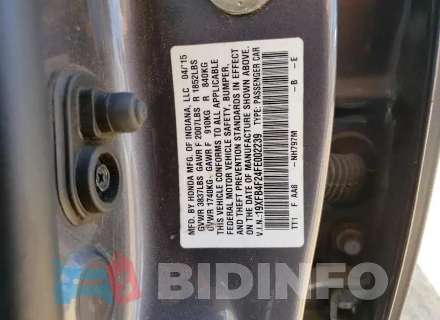 19XFB4F24FE002239 Photo# 12