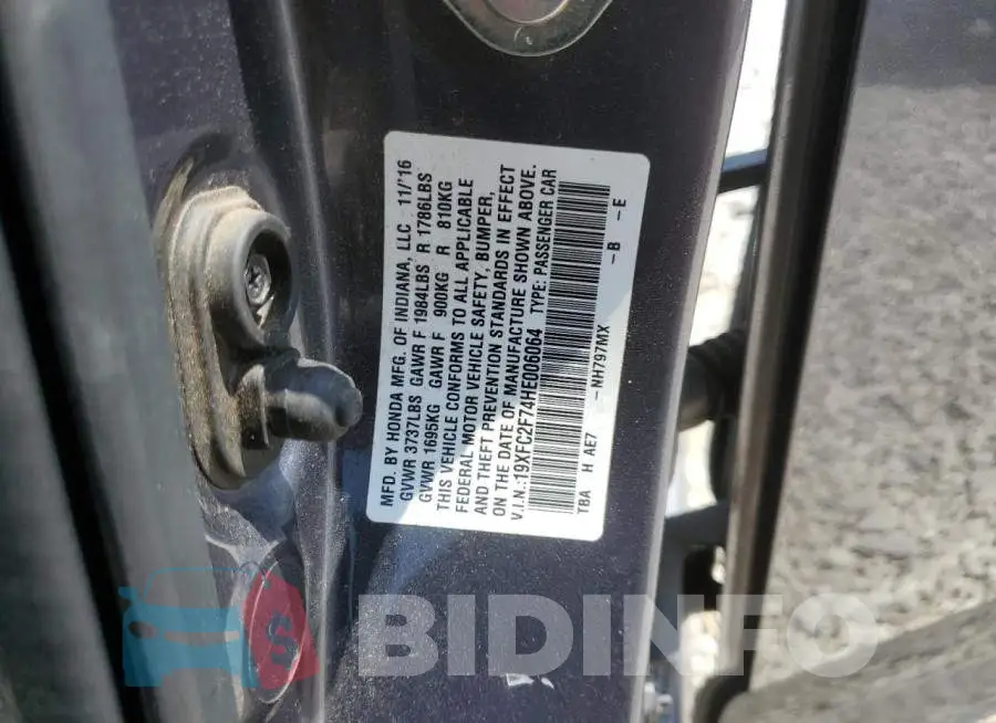 19XFC2F74HE006064 Photo# 13