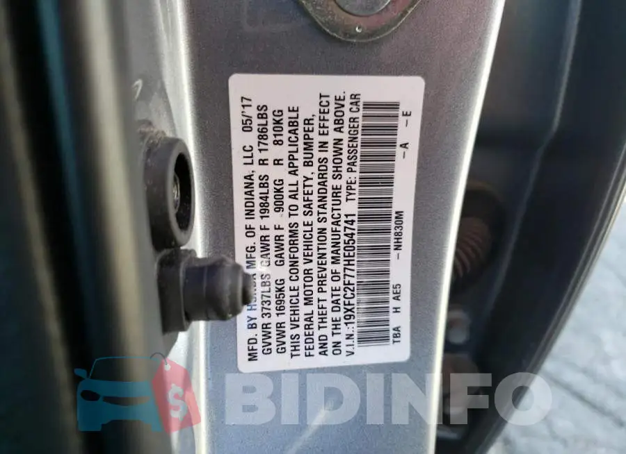 19XFC2F77HE054741 Photo# 12