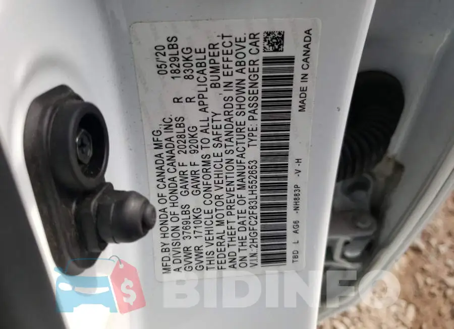 2HGFC2F83LH552653 Photo# 12